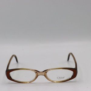 COPY - Rare Chloe Brown Yellow Oval Translucent Frame Made in Italy 47 18 140